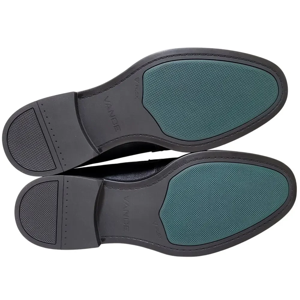 Vance Co Men Phineas Slip On Penny Loafers Size US 9.5M Black Faux Leather